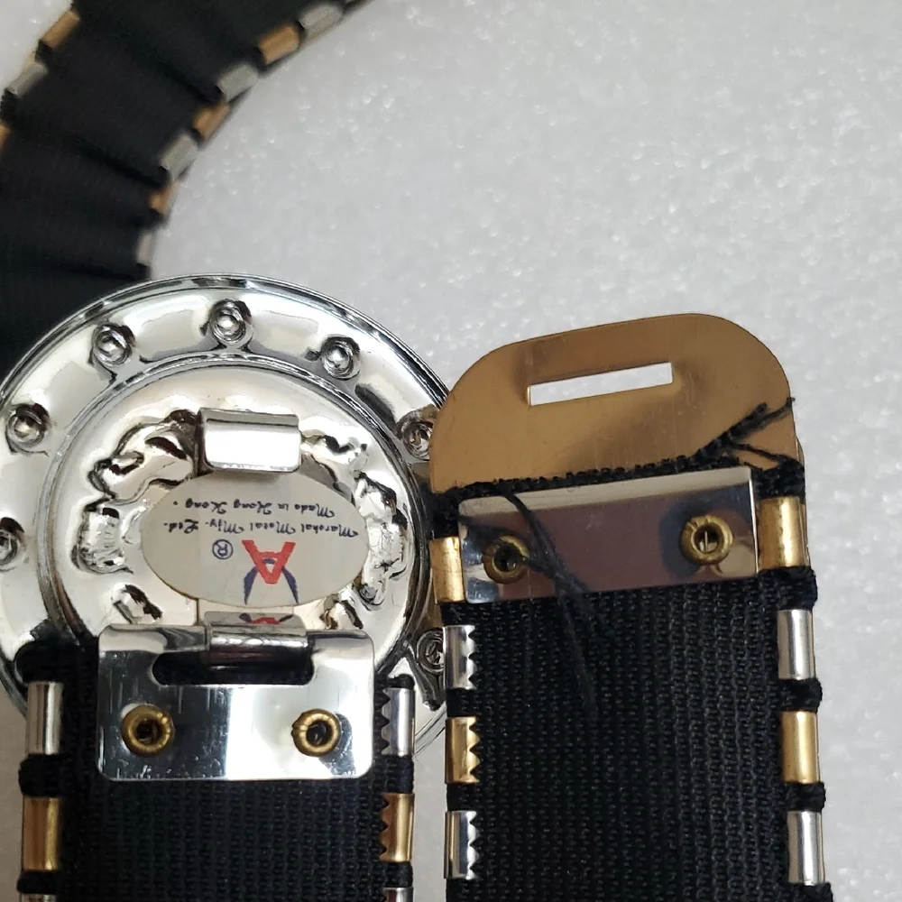 New Gold and Silver Stretchy Metal Women's Belt With Deferent Buckle Size 26